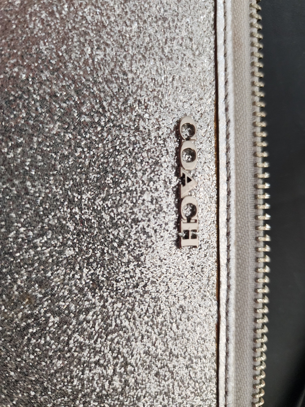 Coach Silver Glitter Zip Wristlet Wallet - Picture 3 of 5